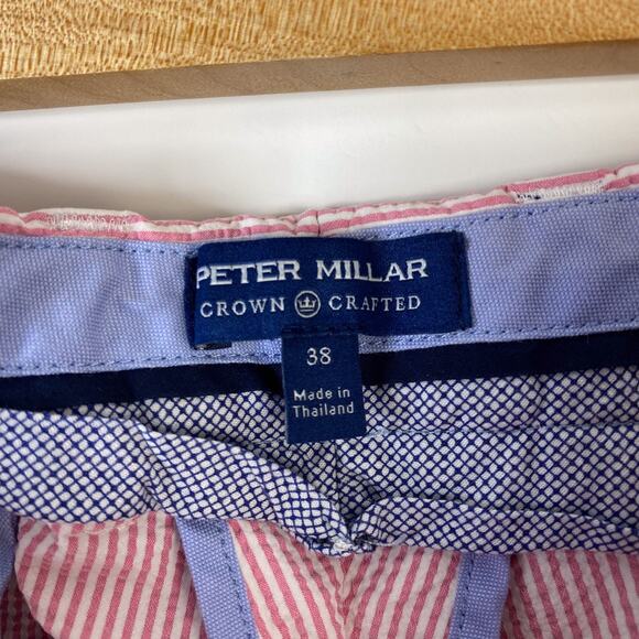 Peter Millar Crown Crafted Size 38 Matlock Seersucker Performance Golf Shorts - Picture 5 of 7
